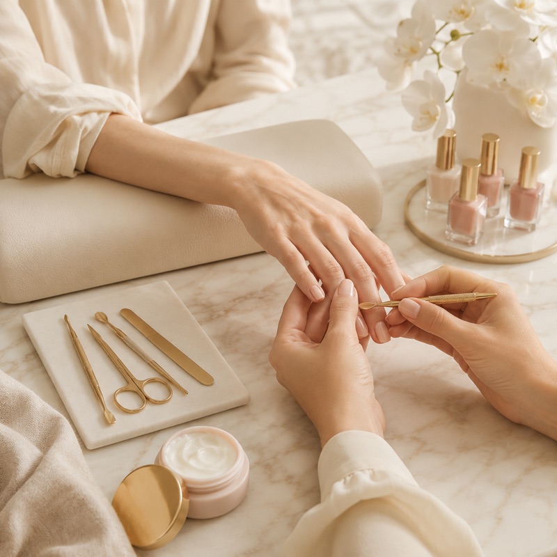 Custom nail design work by PURE BEAUTY nail technicians